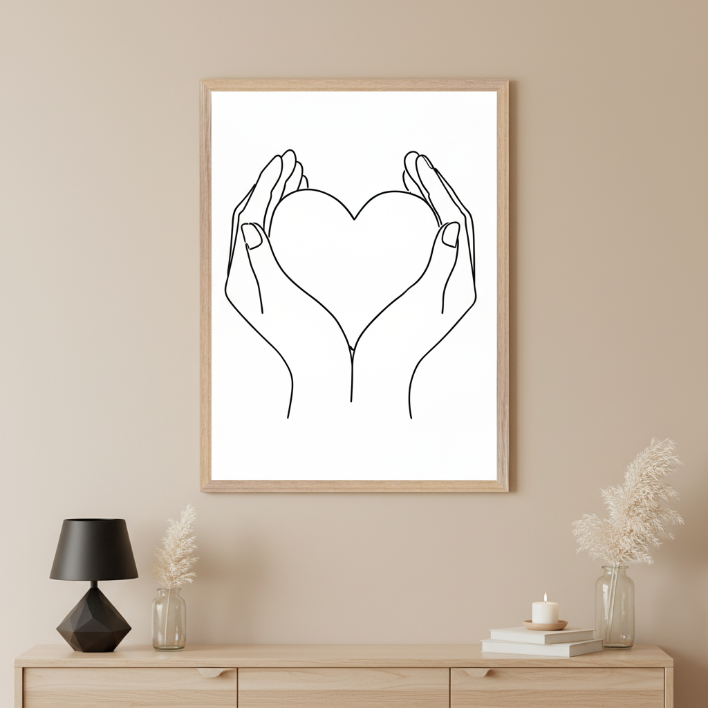 Tender Offering - Heart Framed Wall Art for Living Room, Bedroom or Office