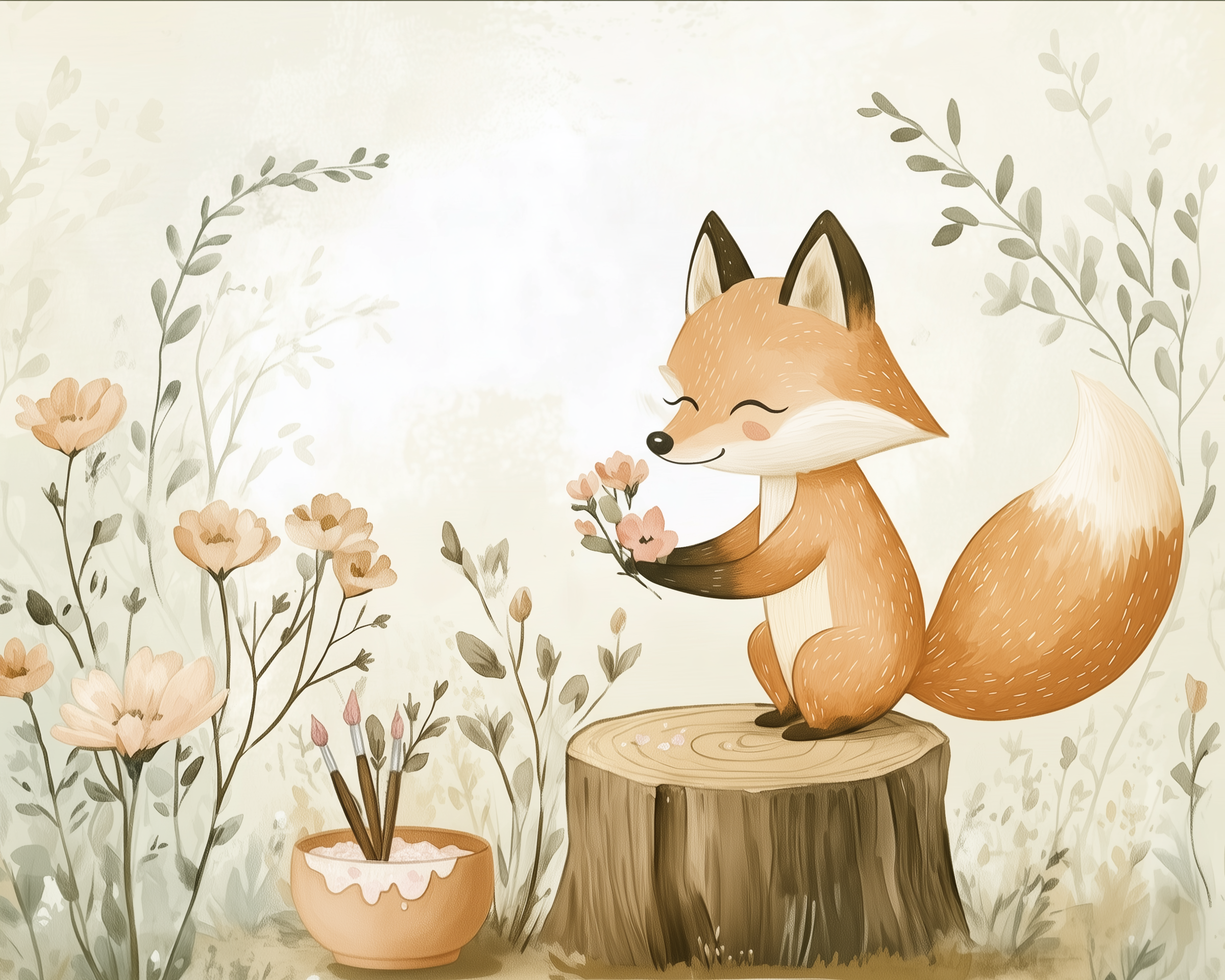 Little Fox Delight - Fox Framed Wall Art for Nursery, Playroom or Kids Bedrooms