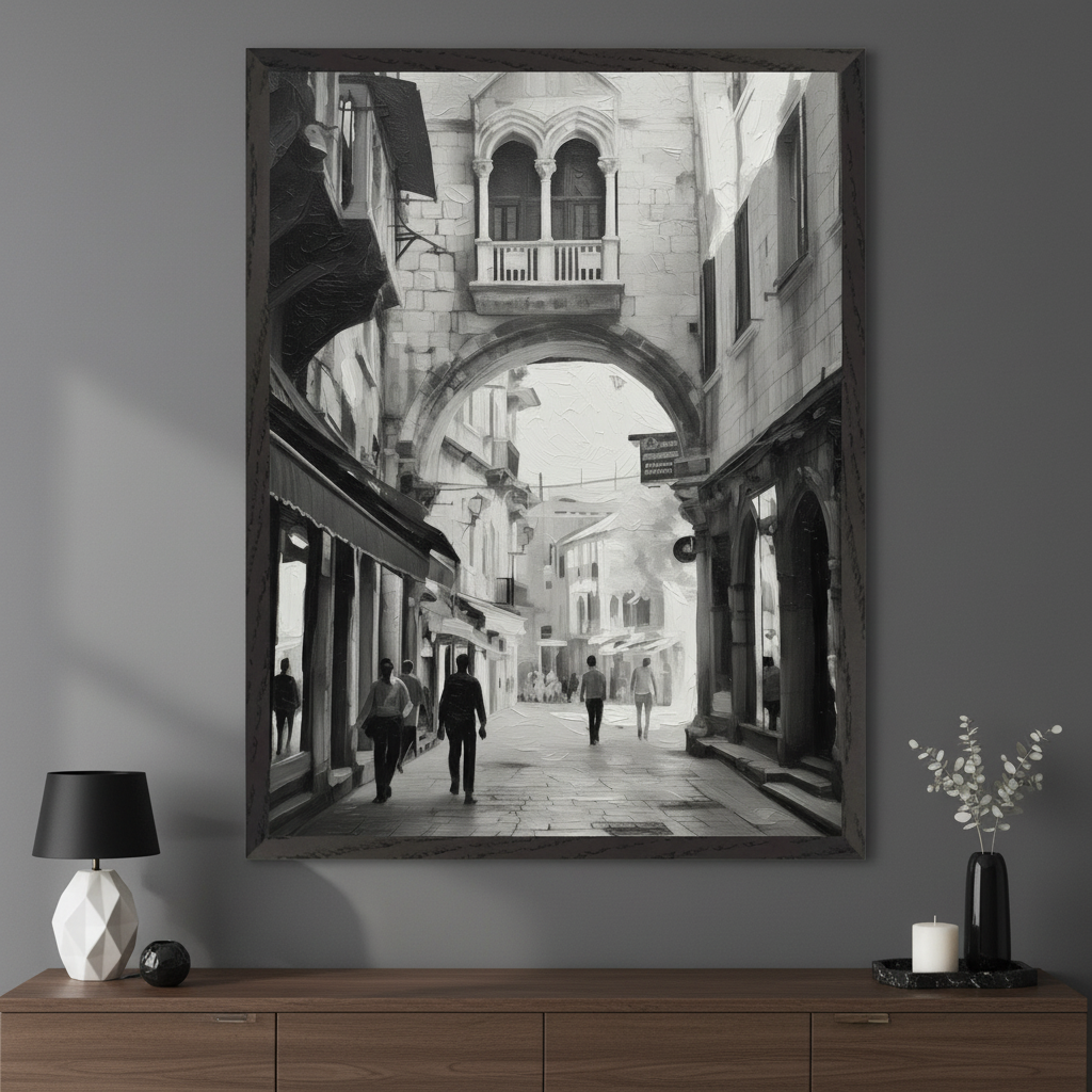 Arched Dreams - Street Framed Wall Art for Living Room, Bedroom or Office