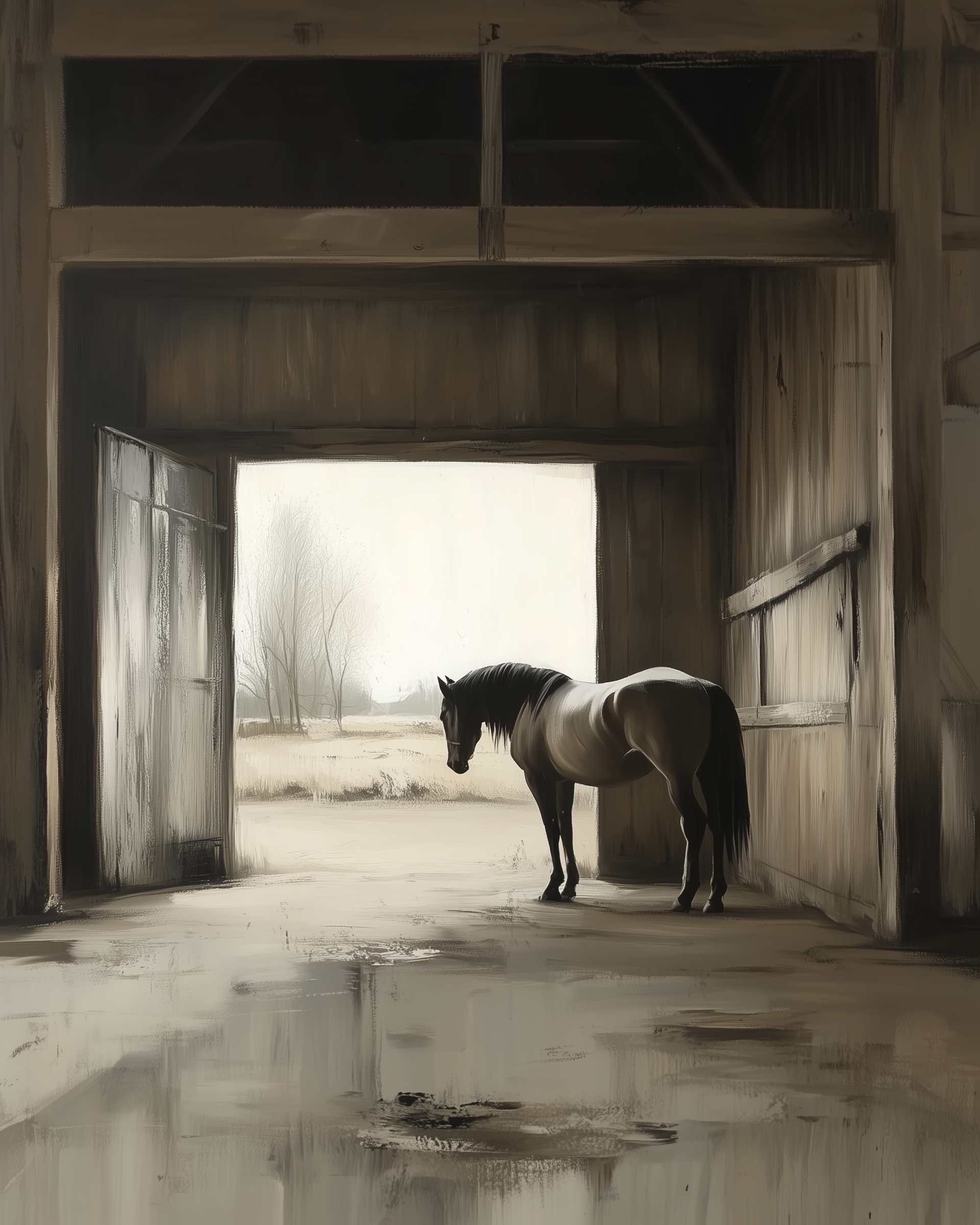 Rustic Watch - Horse Framed Wall Art for Living Room, Bedroom or Office