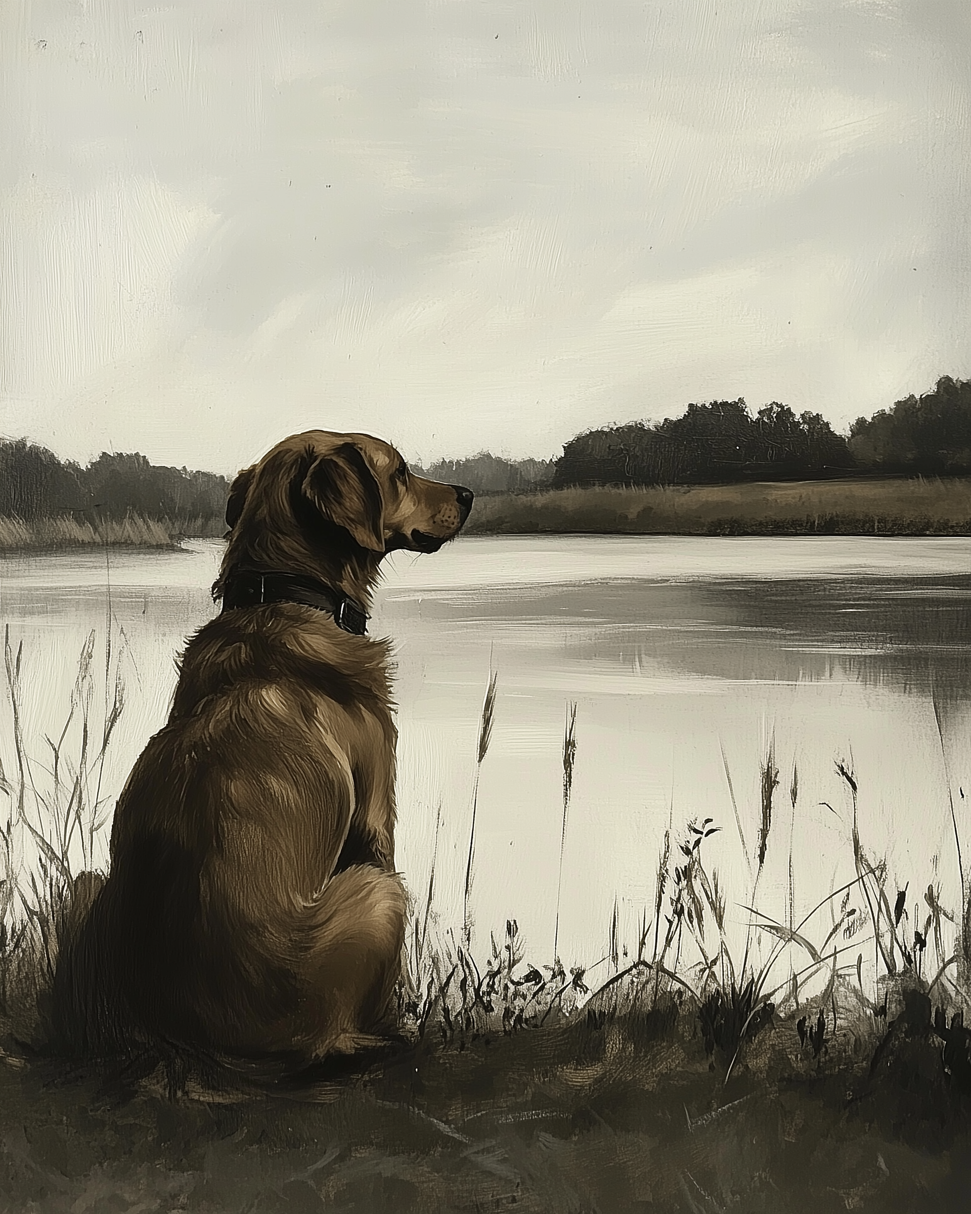 Silent Sentinel - Dog Framed Wall Art for Living Room, Bedroom or Office
