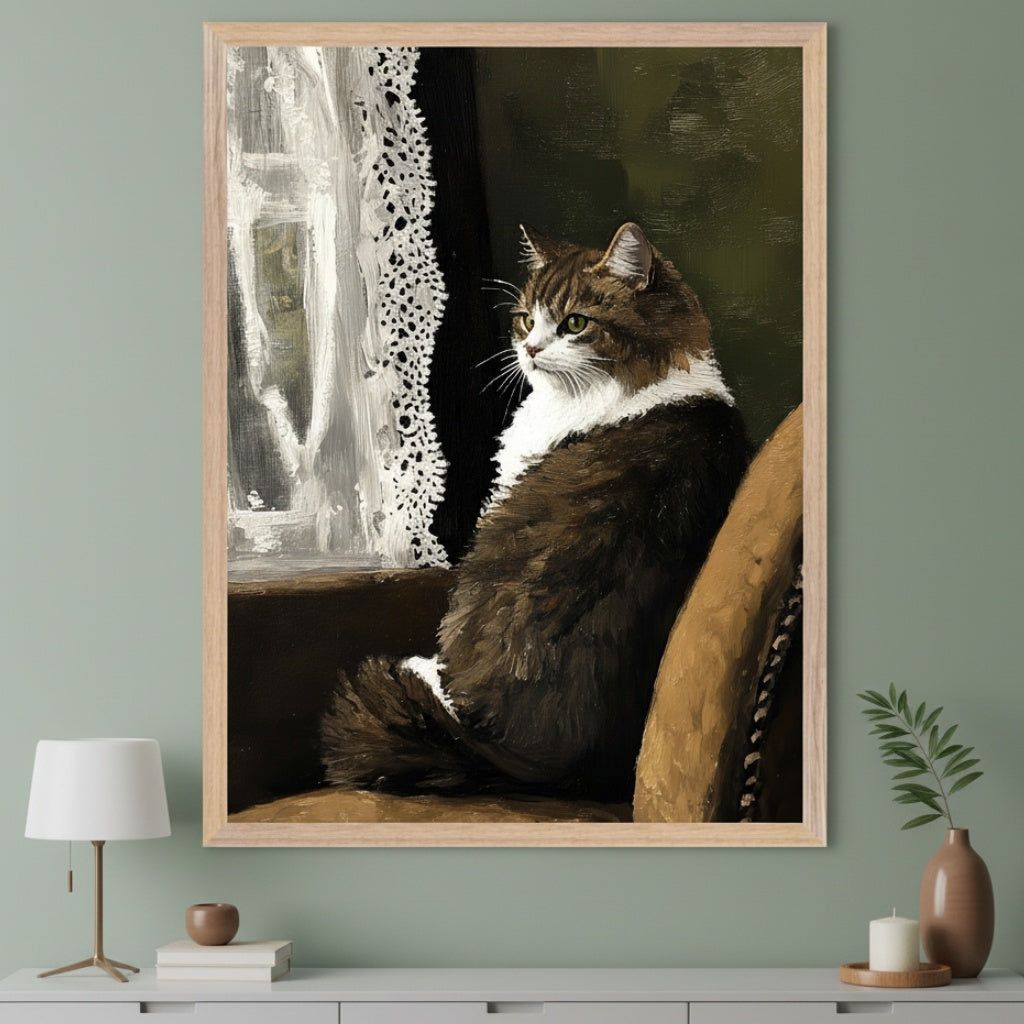 Feline Daydream - Cat Framed Wall Art for Living Room, Bedroom or Office
