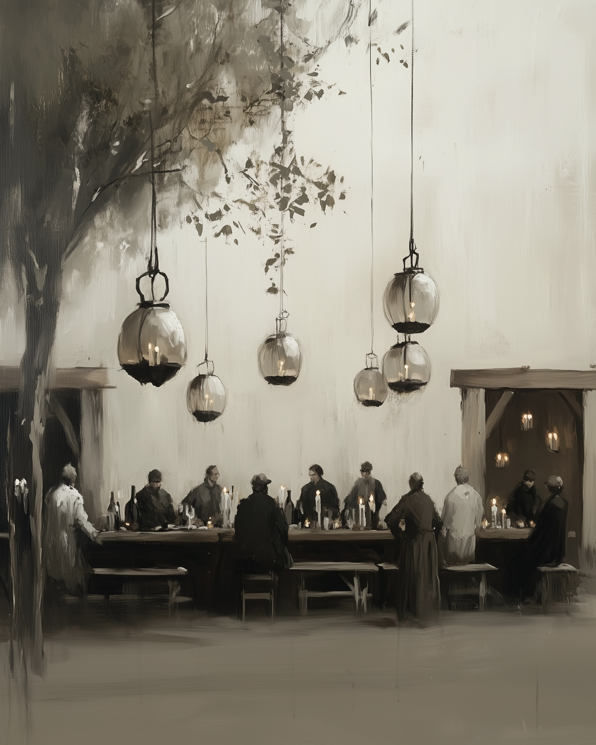 Timeless Gathering - Gathering Framed Wall Art for Living Room, Bedroom or Office