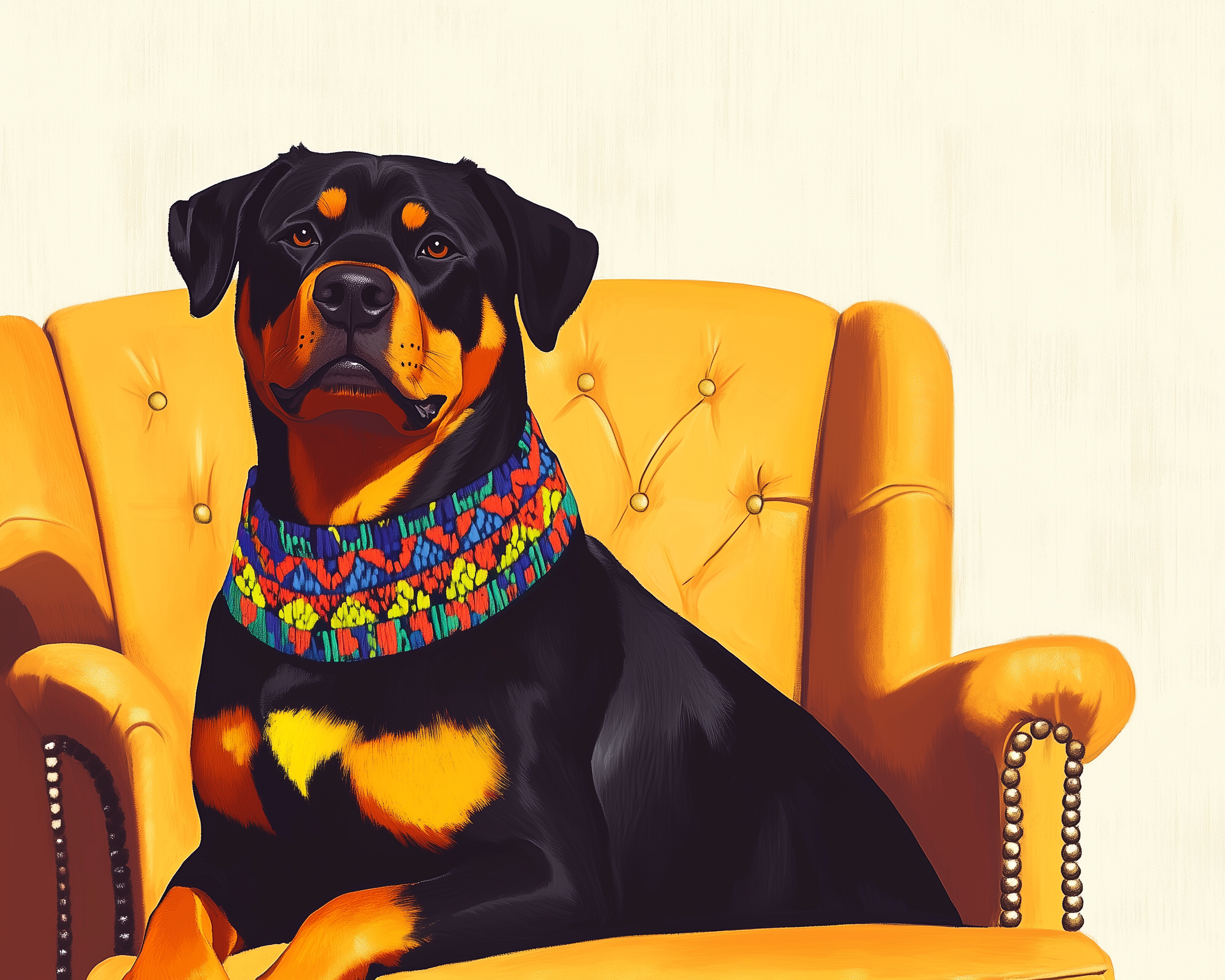 Golden Throne - Dog Framed Wall Art for Living Room, Bedroom or Office