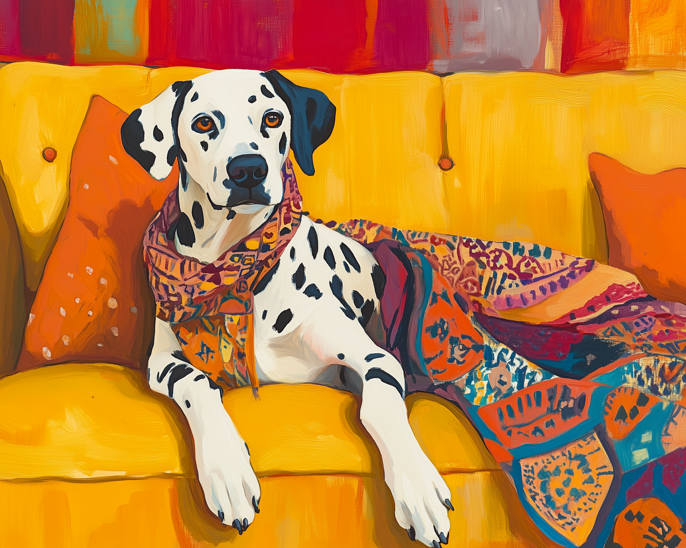 Spotted Splendor - Dog Framed Wall Art for Living Room, Bedroom or Office