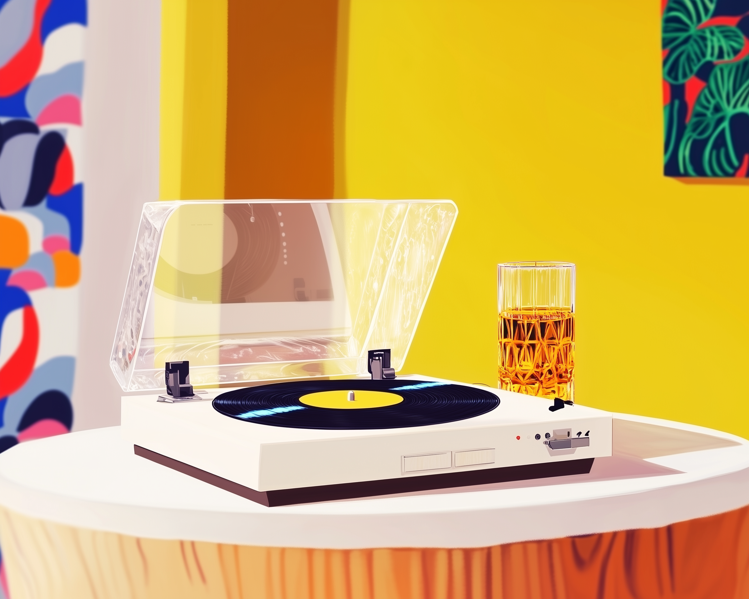 Retro Soundscape - Record Player Framed Wall Art for Living Room, Bedroom or Office