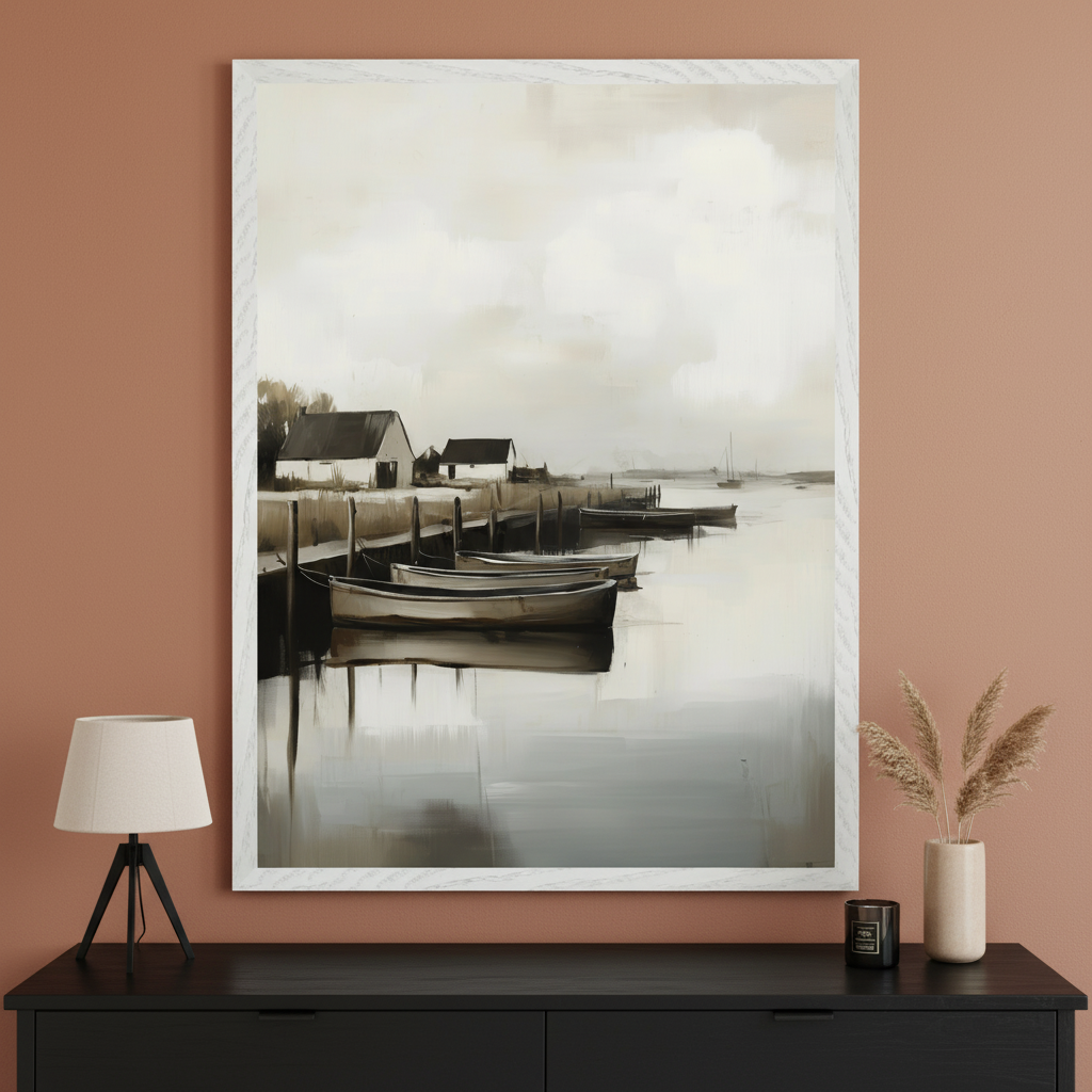 Reflective Water - Seascape Framed Wall Art for Living Room, Bedroom or Office