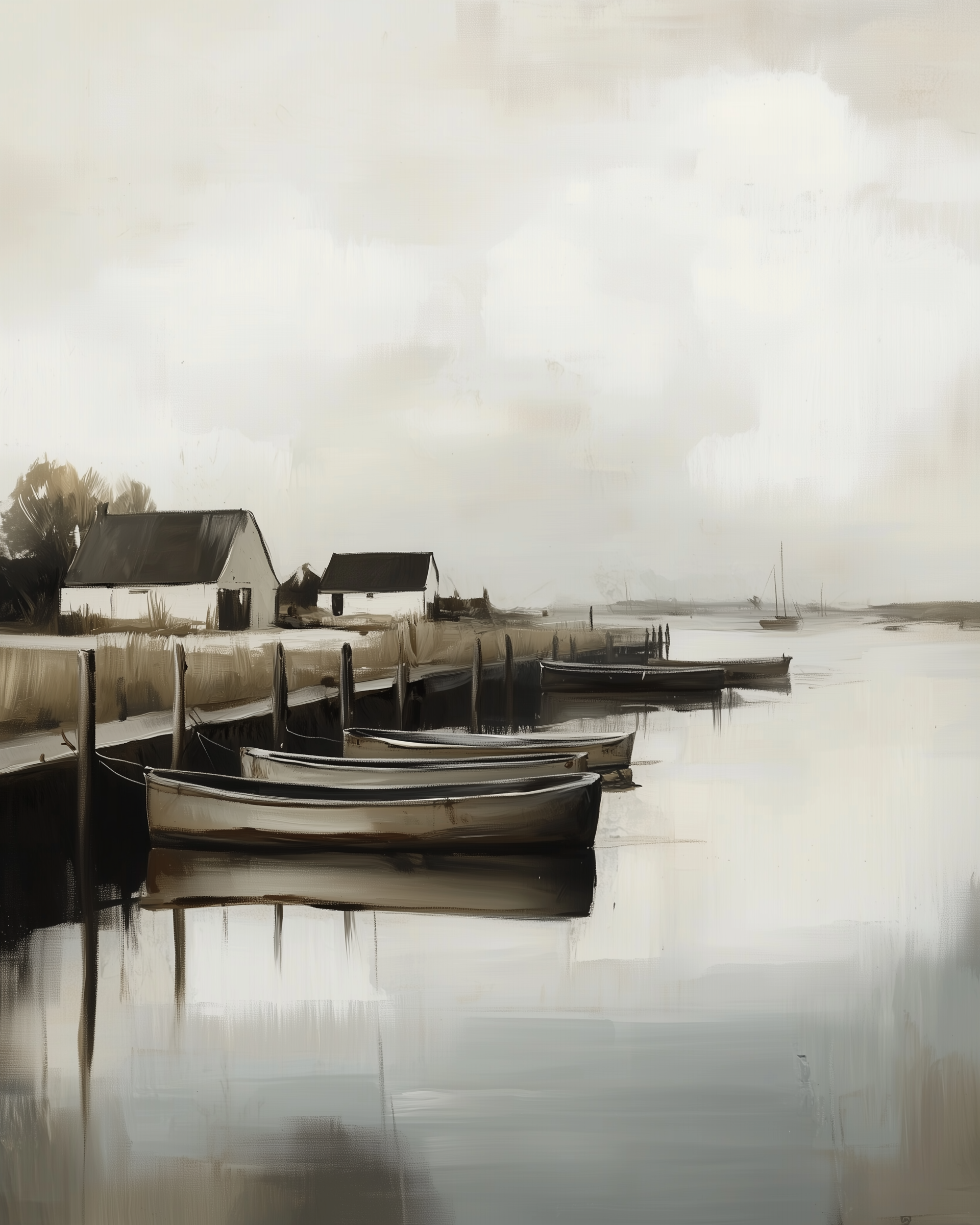 Reflective Water - Seascape Framed Wall Art for Living Room, Bedroom or Office