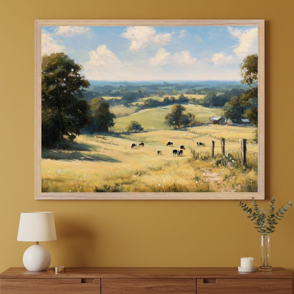 Idyllic Horizon - Farm Framed Wall Art for Living Room, Bedroom or Office