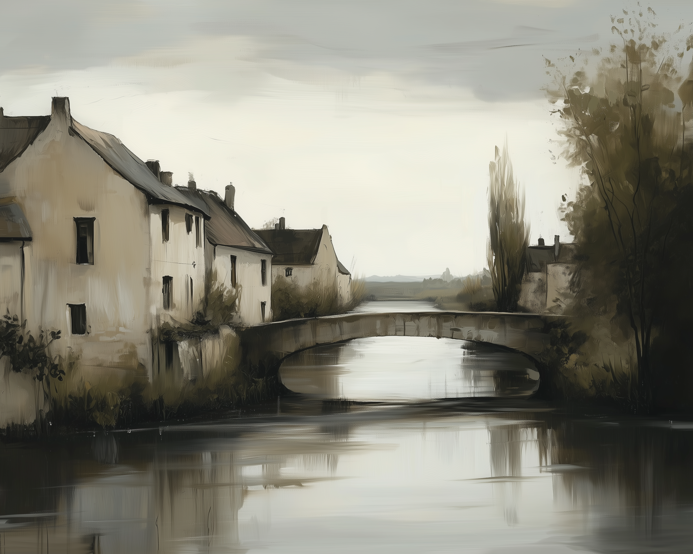 Timeless Passage - Village Framed Wall Art for Living Room, Bedroom or Office