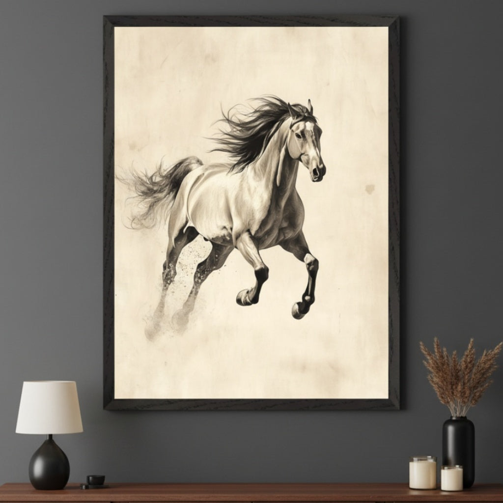 Noble Spirit - Horse Framed Wall Art for Living Room, Bedroom or Office