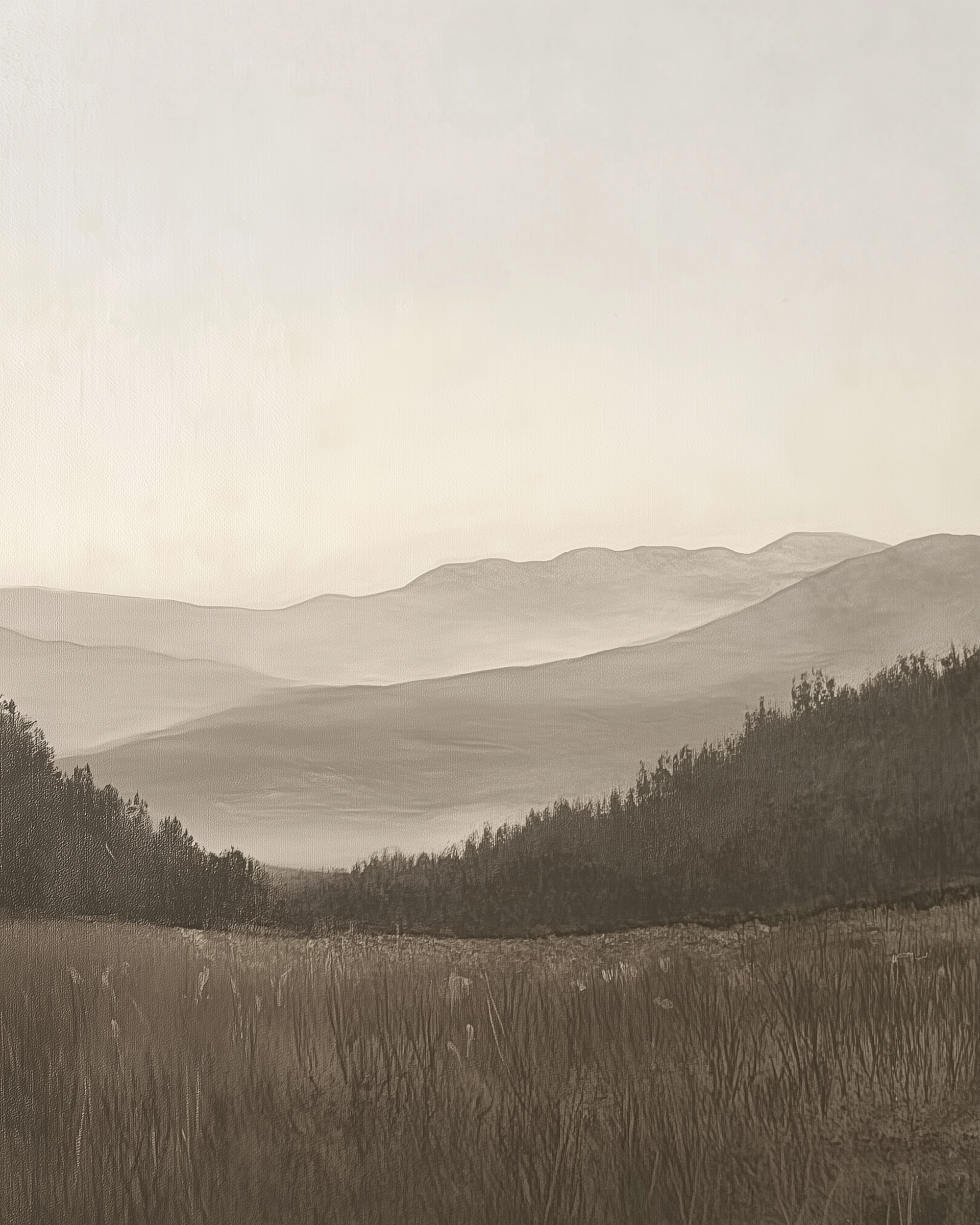 Misty Valley - Landscape Framed Wall Art for Living Room, Bedroom or Office