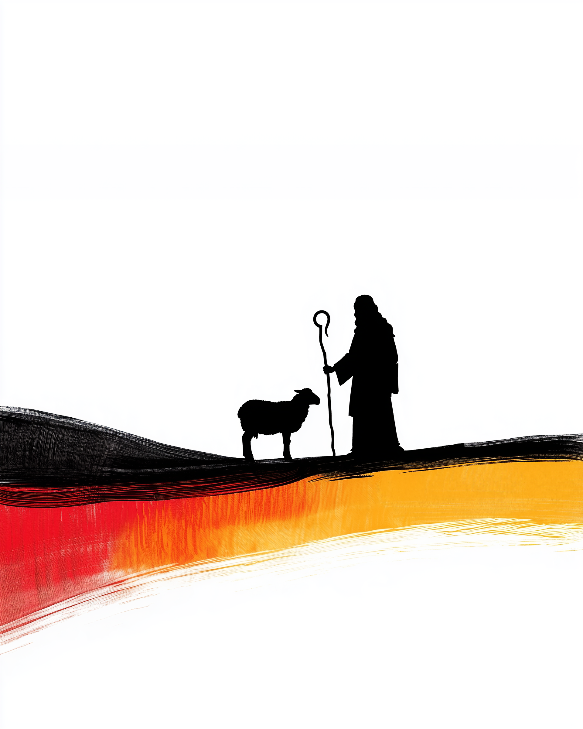 Pastoral Reverie - Shepherd Jesus Framed Wall Art for Living Room, Bedroom or Office