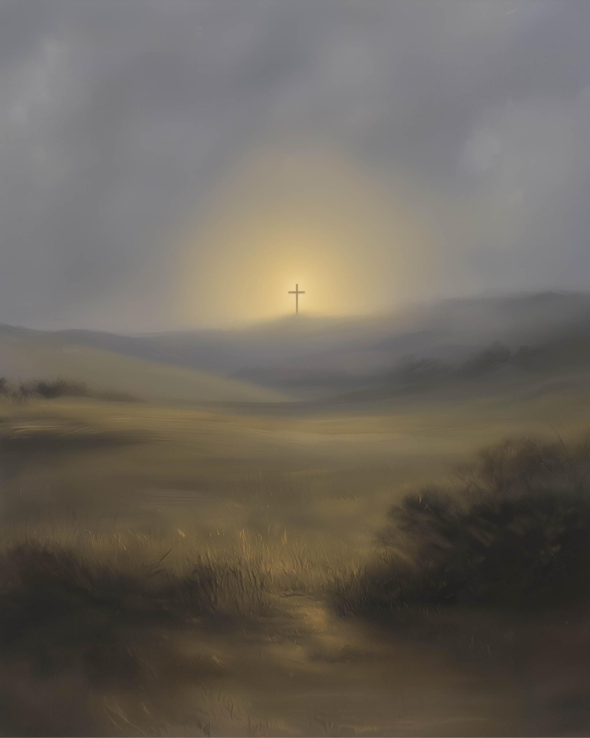 Serene Benediction - Cross Framed Wall Art for Living Room, Bedroom or Office