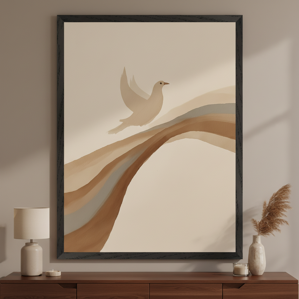 Gentle Release - Bird Framed Wall Art for Living Room, Bedroom or Office