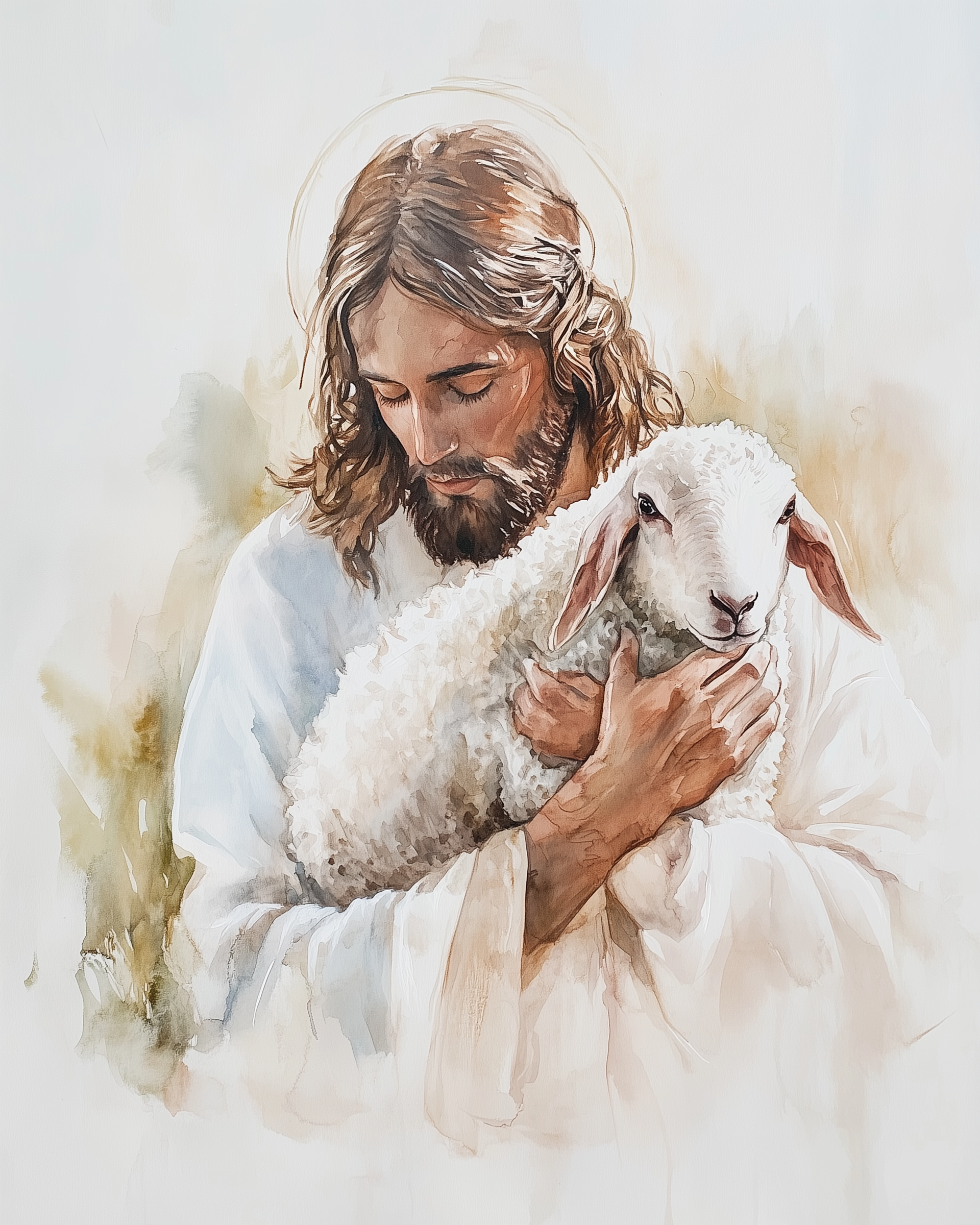 Divine Tender Care - Jesus Framed Wall Art for Living Room, Bedroom or Office