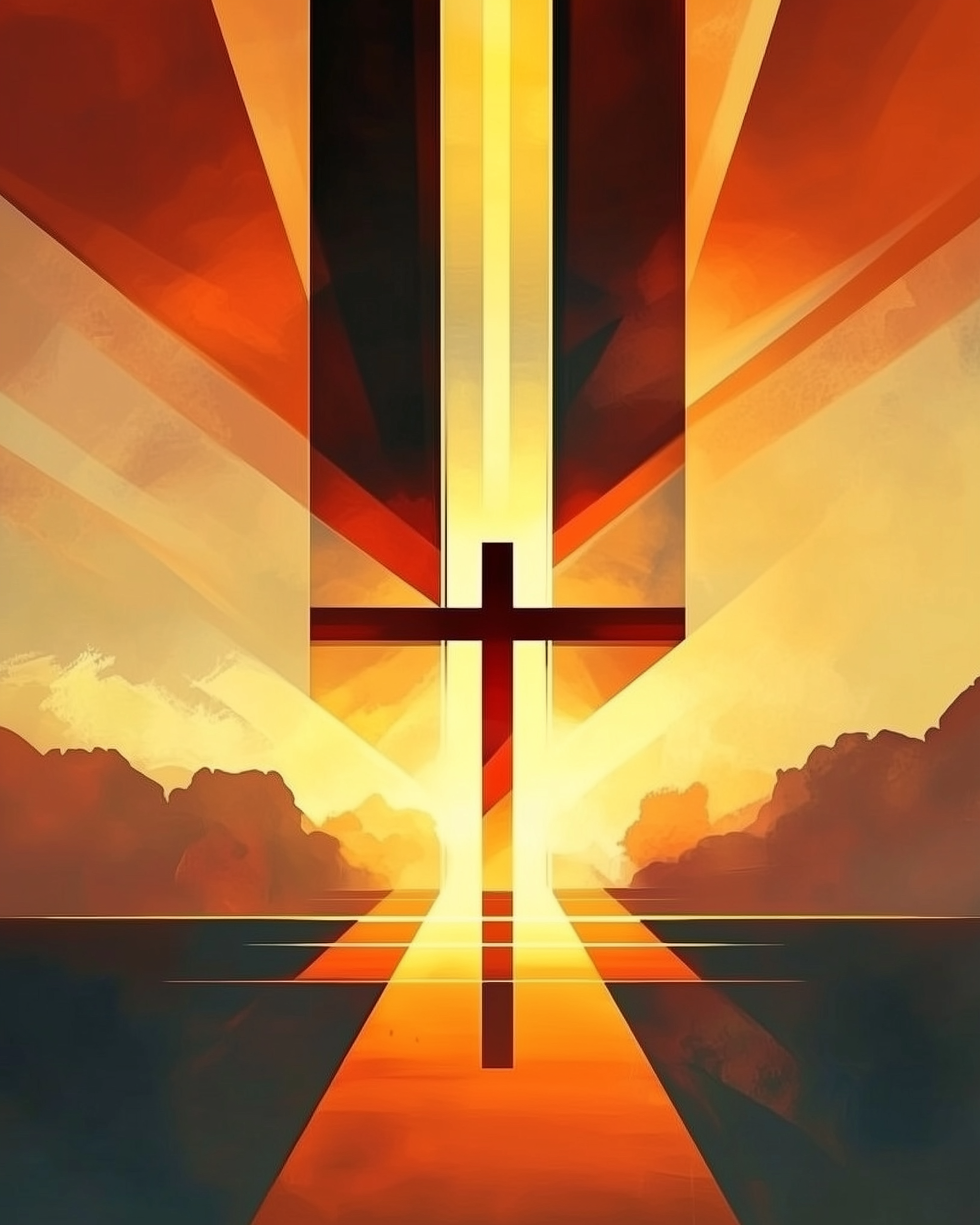 Sacred Luminescence - Cross Framed Wall Art for Living Room, Bedroom or Office