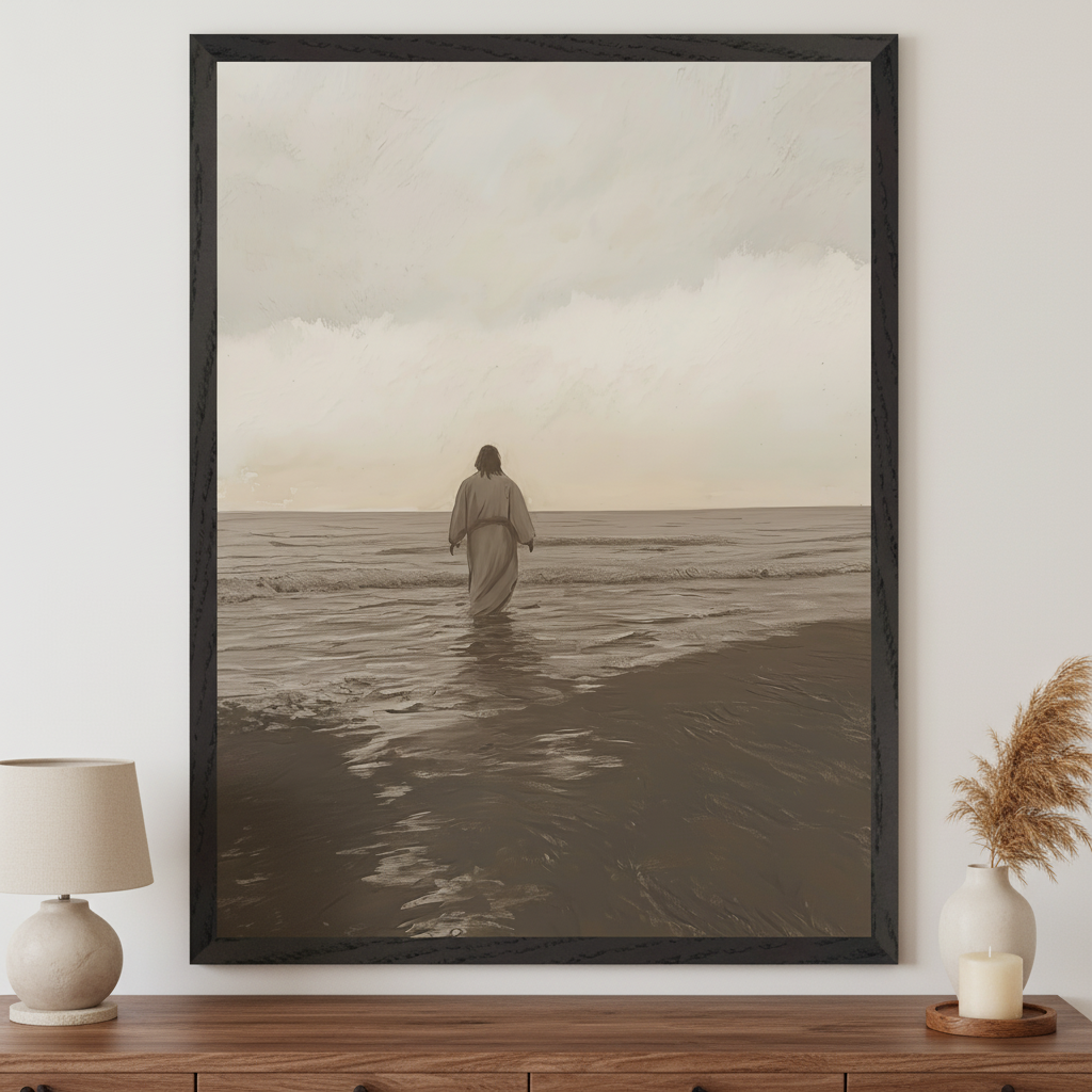 Still Waters - Jesus Framed Wall Art for Living Room, Bedroom or Office
