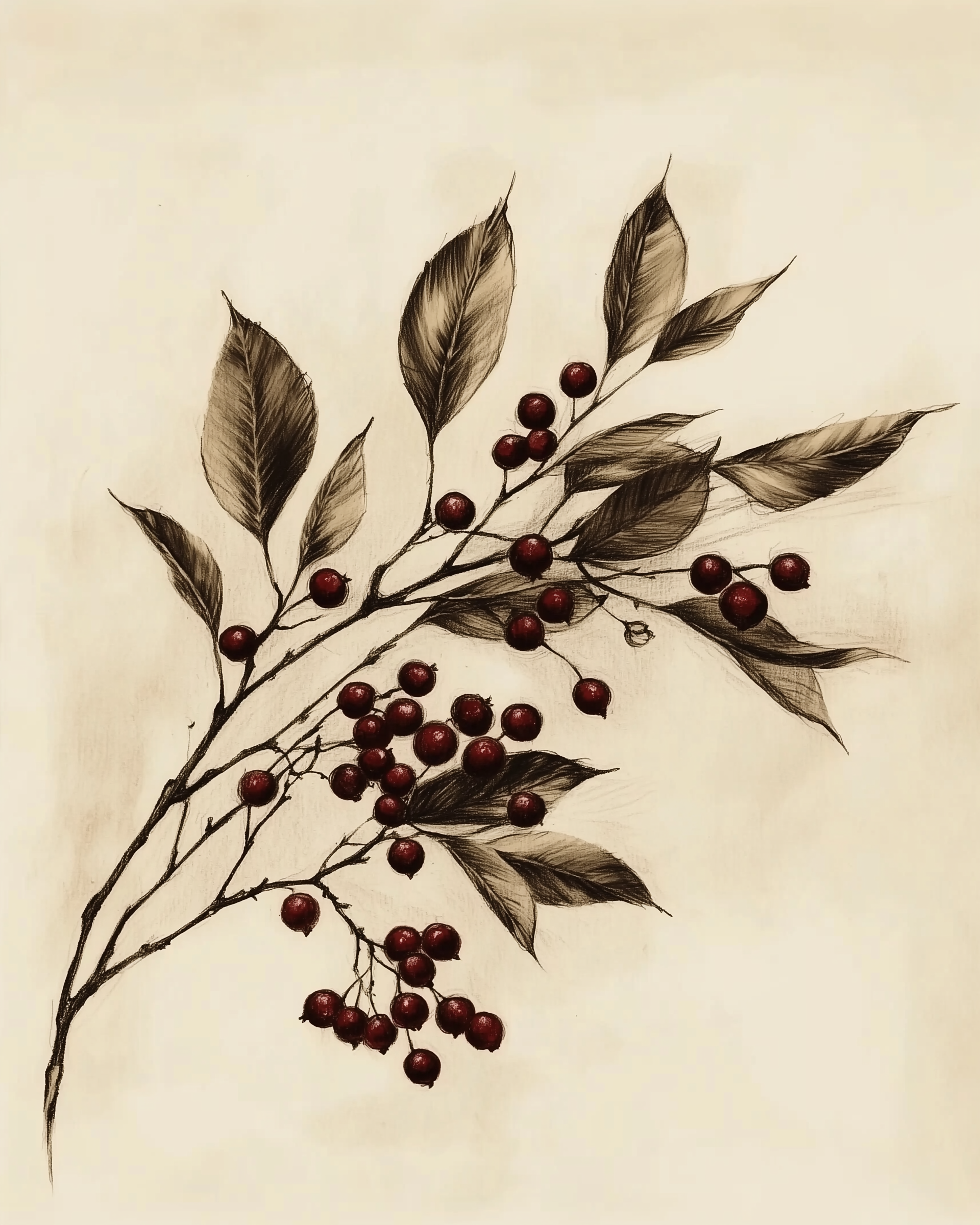 Ember Berries - Berries Framed Wall Art for Living Room, Bedroom or Office