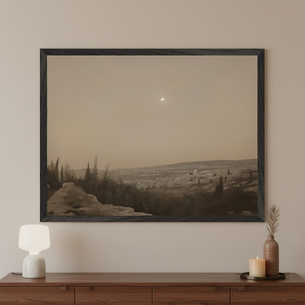 Celestial Star - Townscape Framed Wall Art for Living Room, Bedroom or Office