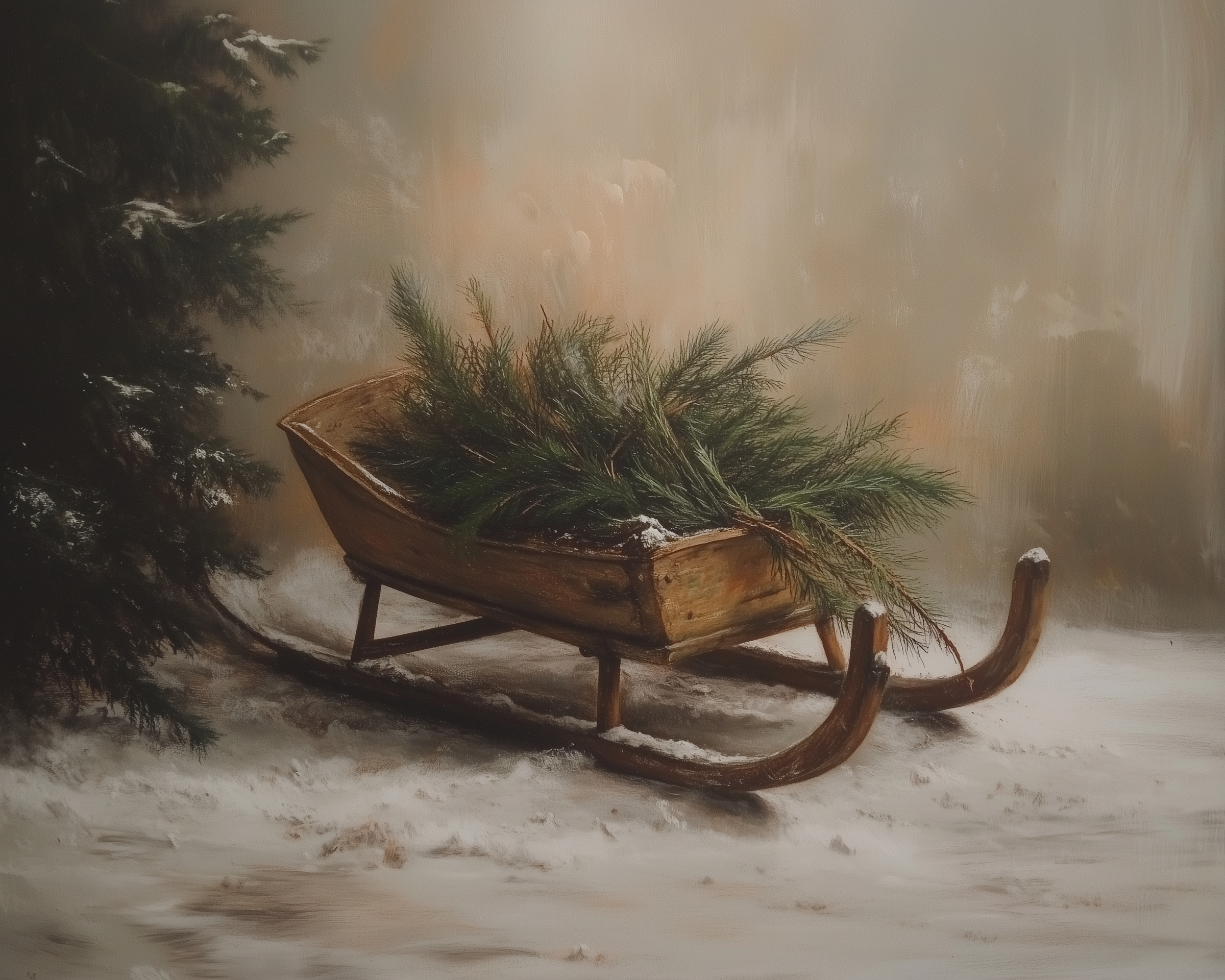 Winter Sleigh Dream - Winter Framed Wall Art for Living Room, Bedroom or Office