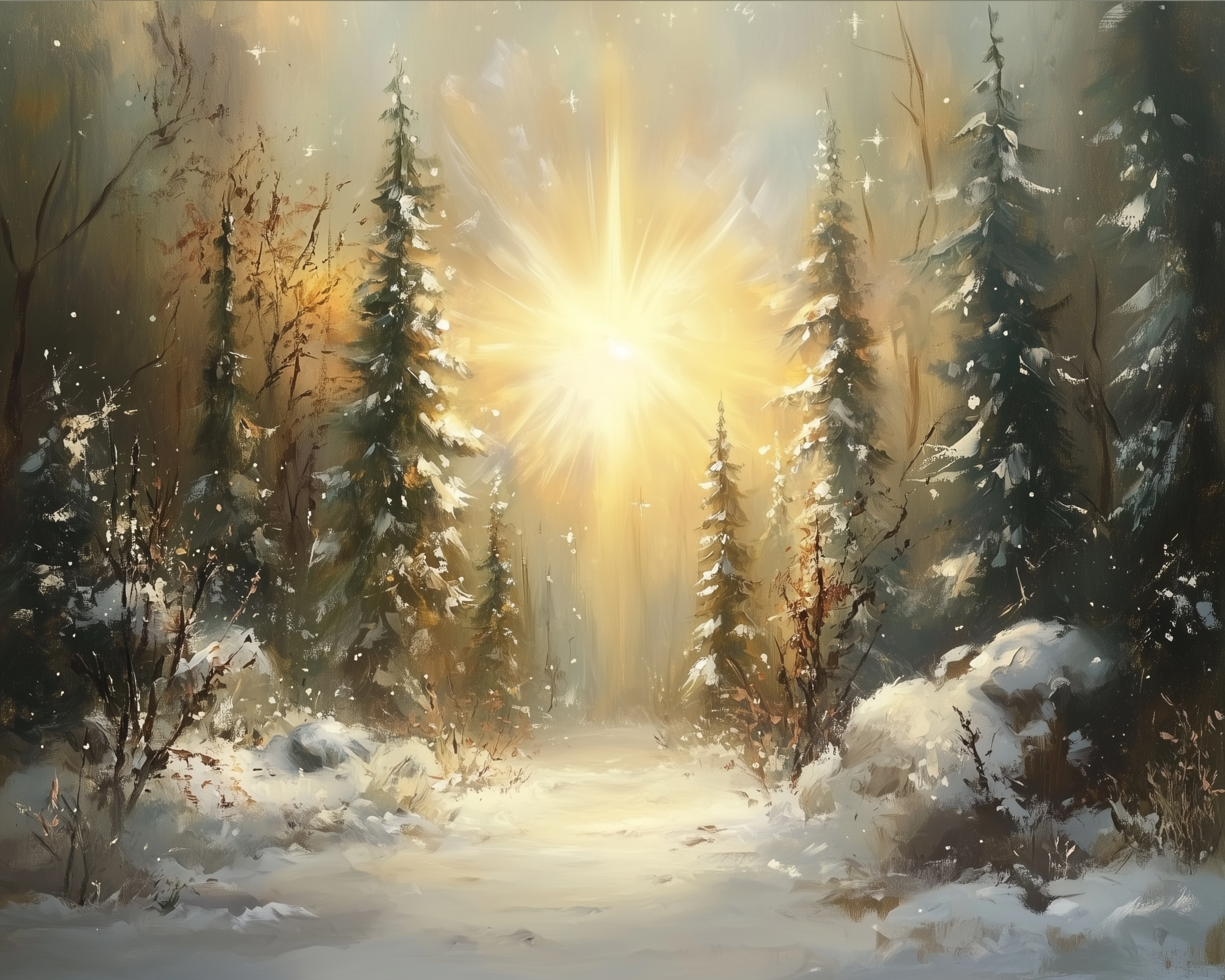 Serene Winter Dawn - Winter Framed Wall Art for Living Room, Bedroom or Office
