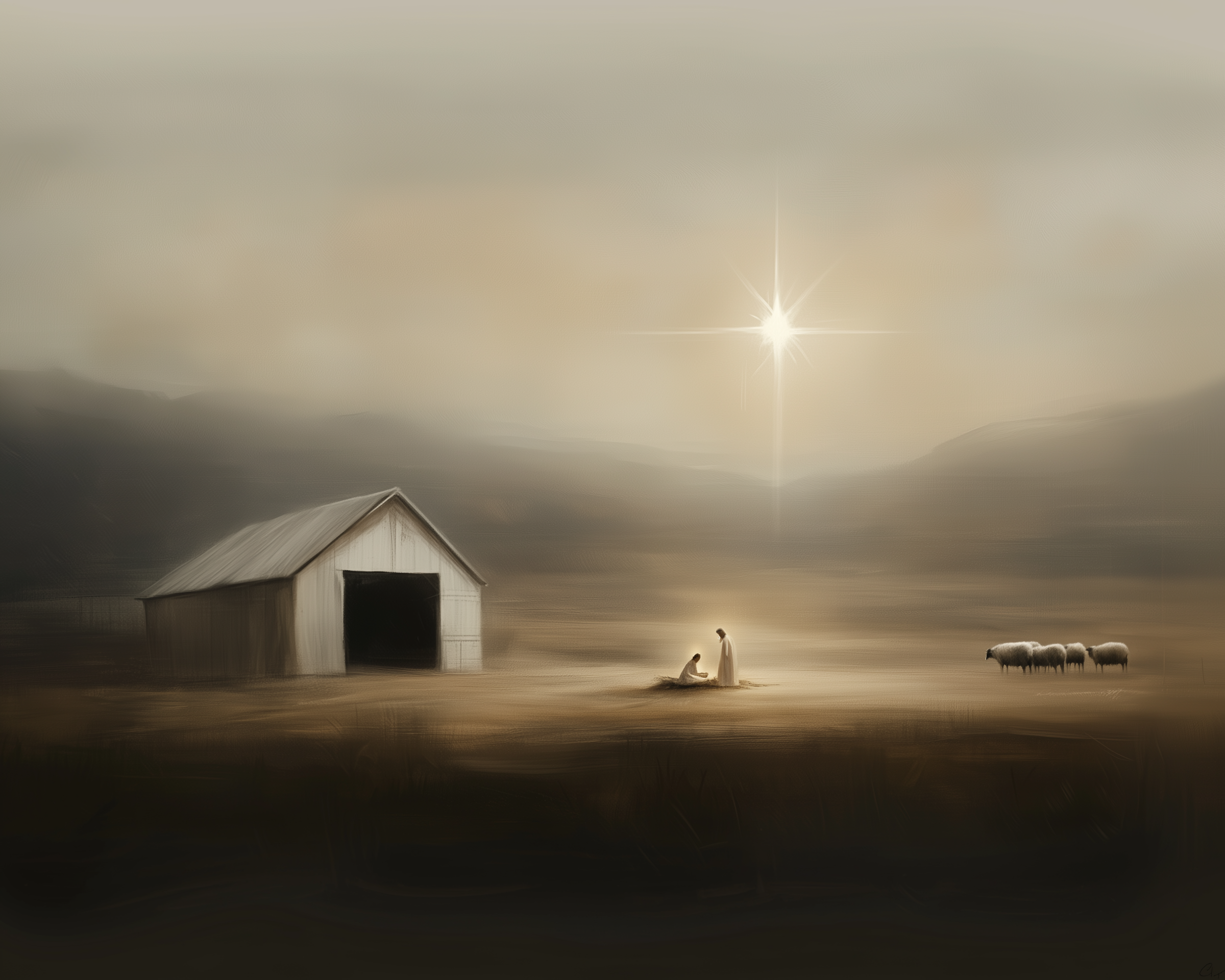 Ethereal Hope - Star Framed Wall Art for Living Room, Bedroom or Office