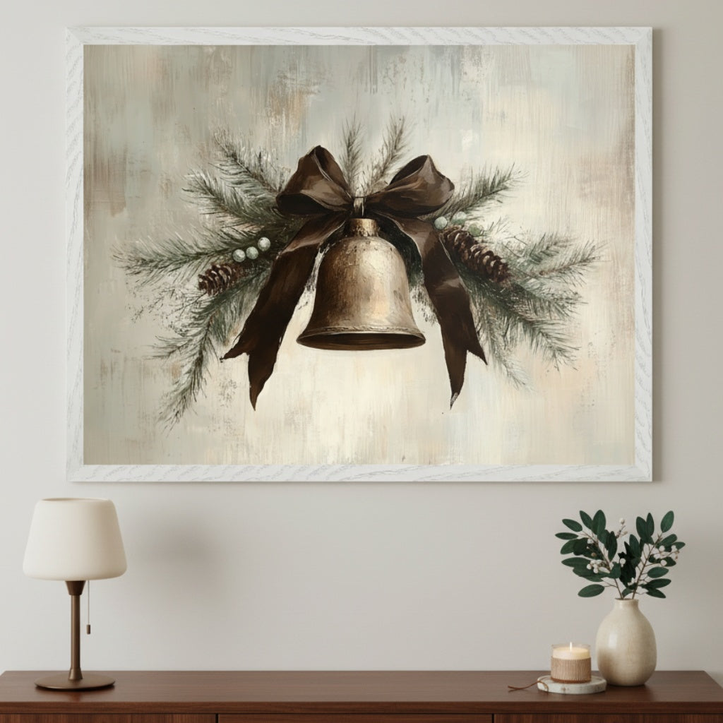 Holiday Chime - Christmas Framed Wall Art for Living Room, Bedroom or Office