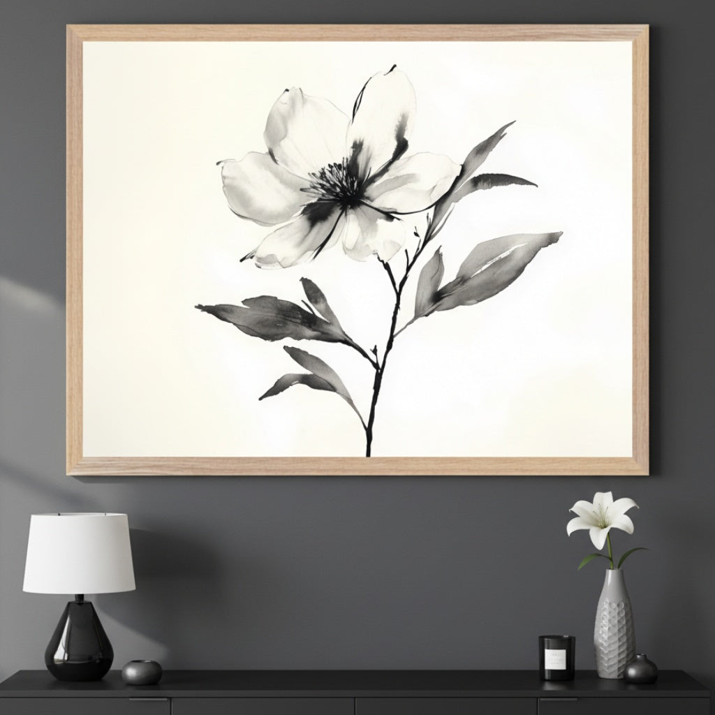 Lunar Petal - Flower Framed Wall Art for Living Room, Bedroom or Office