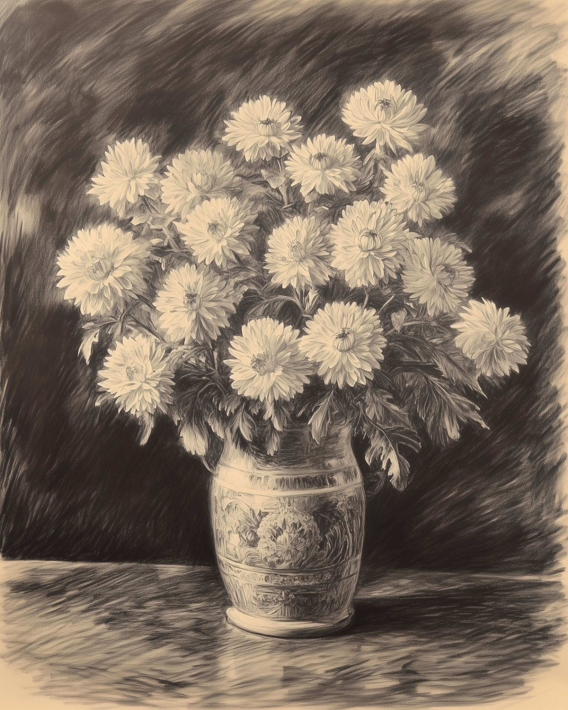 Floral Vase - Flowers Framed Wall Art for Living Room, Bedroom or Office