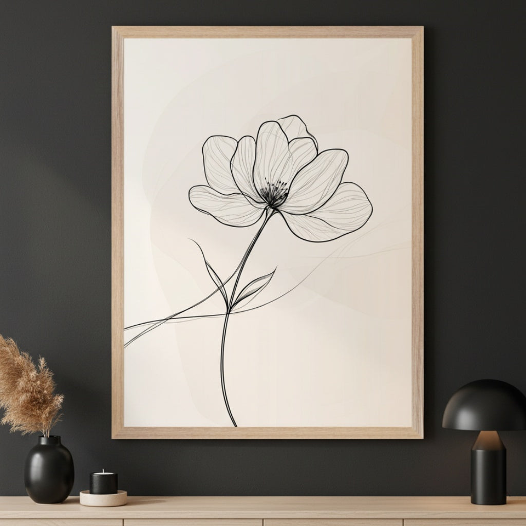 Soft Petal Bloom - Flower Framed Wall Art for Living Room, Bedroom or Office