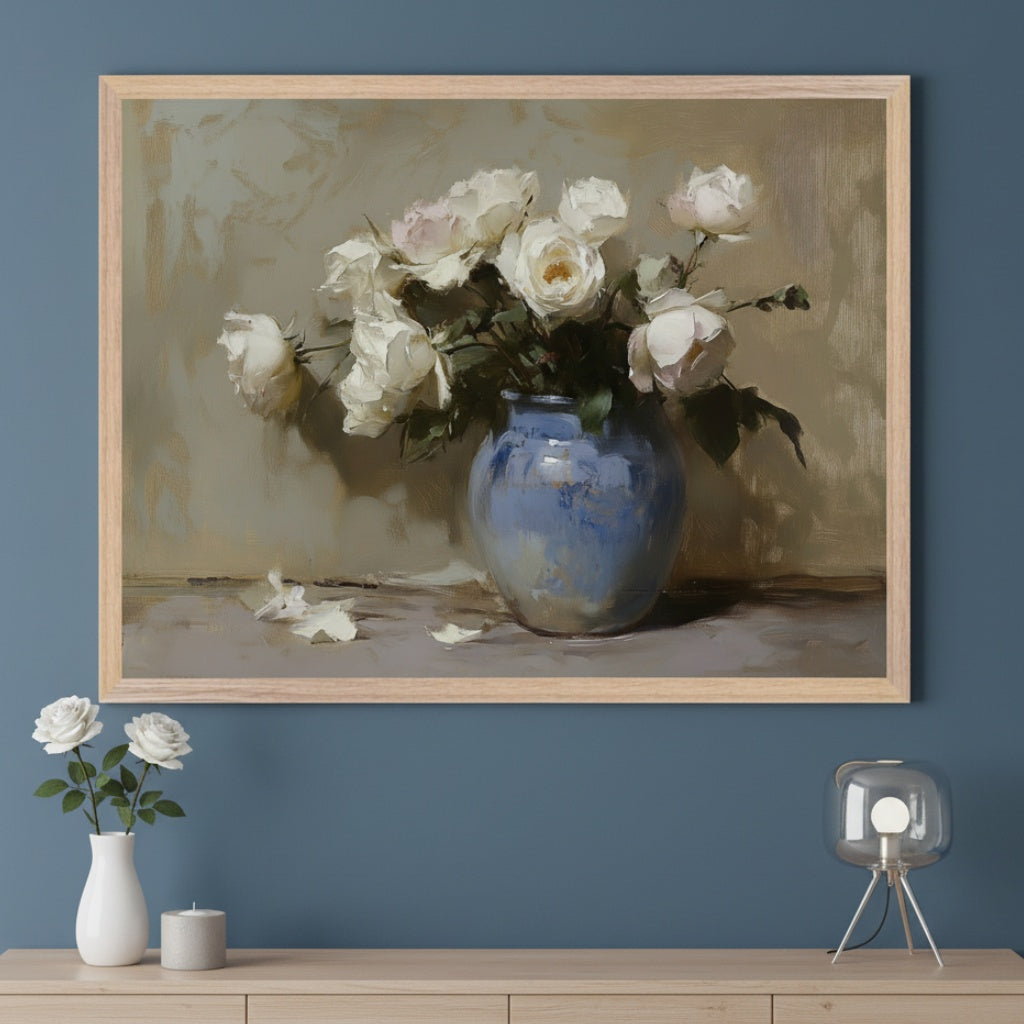 Heirloom Roses - Roses Framed Wall Art for Living Room, Bedroom or Office