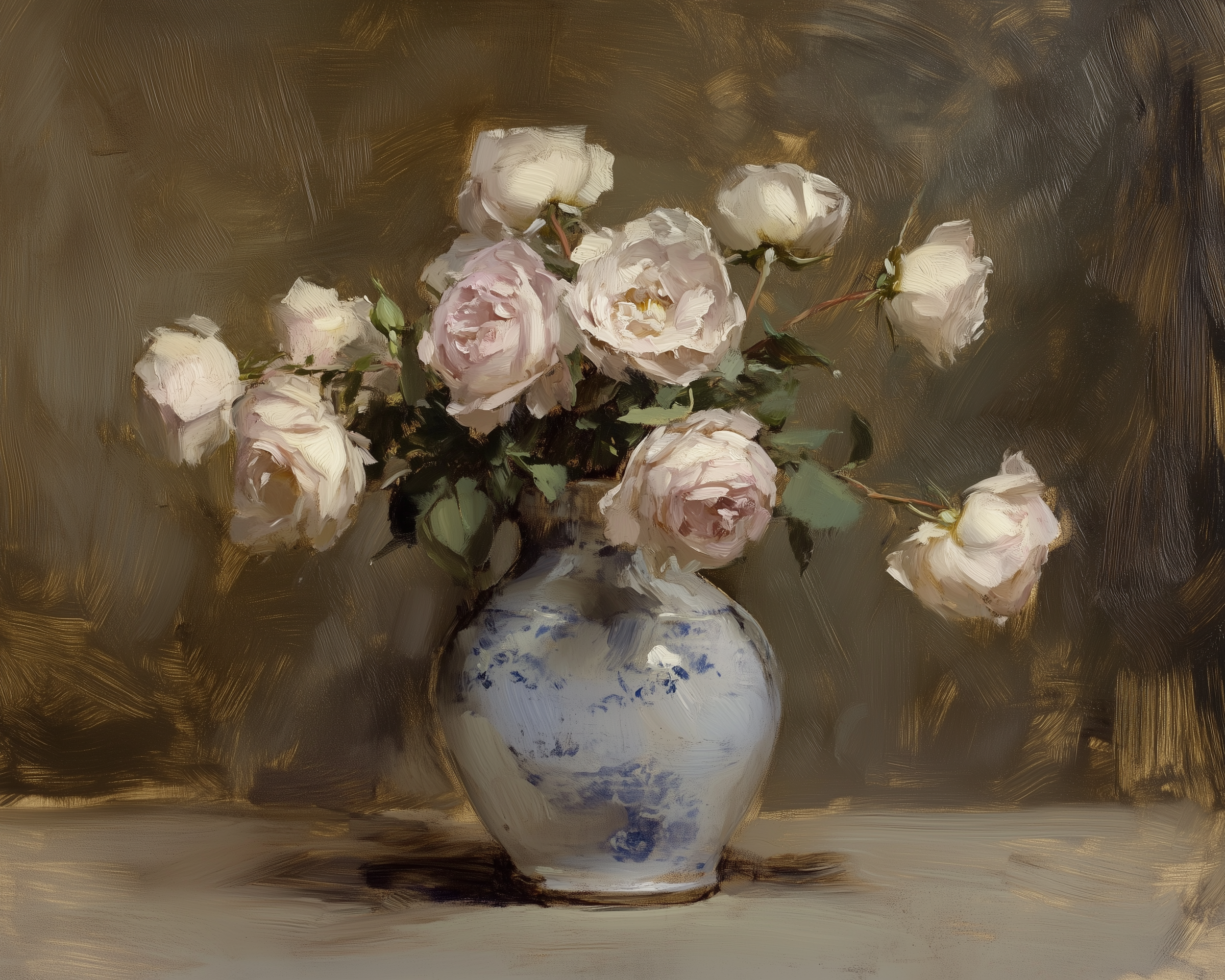 Vintage Florals - Roses Framed Wall Art for Living Room, Bedroom or Office