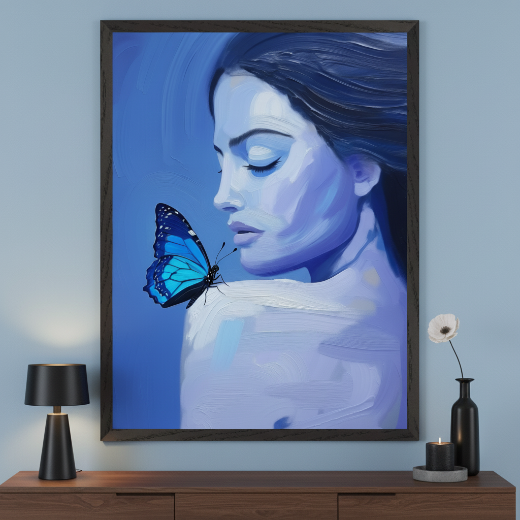 Butterfly Muse - Woman Framed Wall Art for Living Room, Bedroom or Office