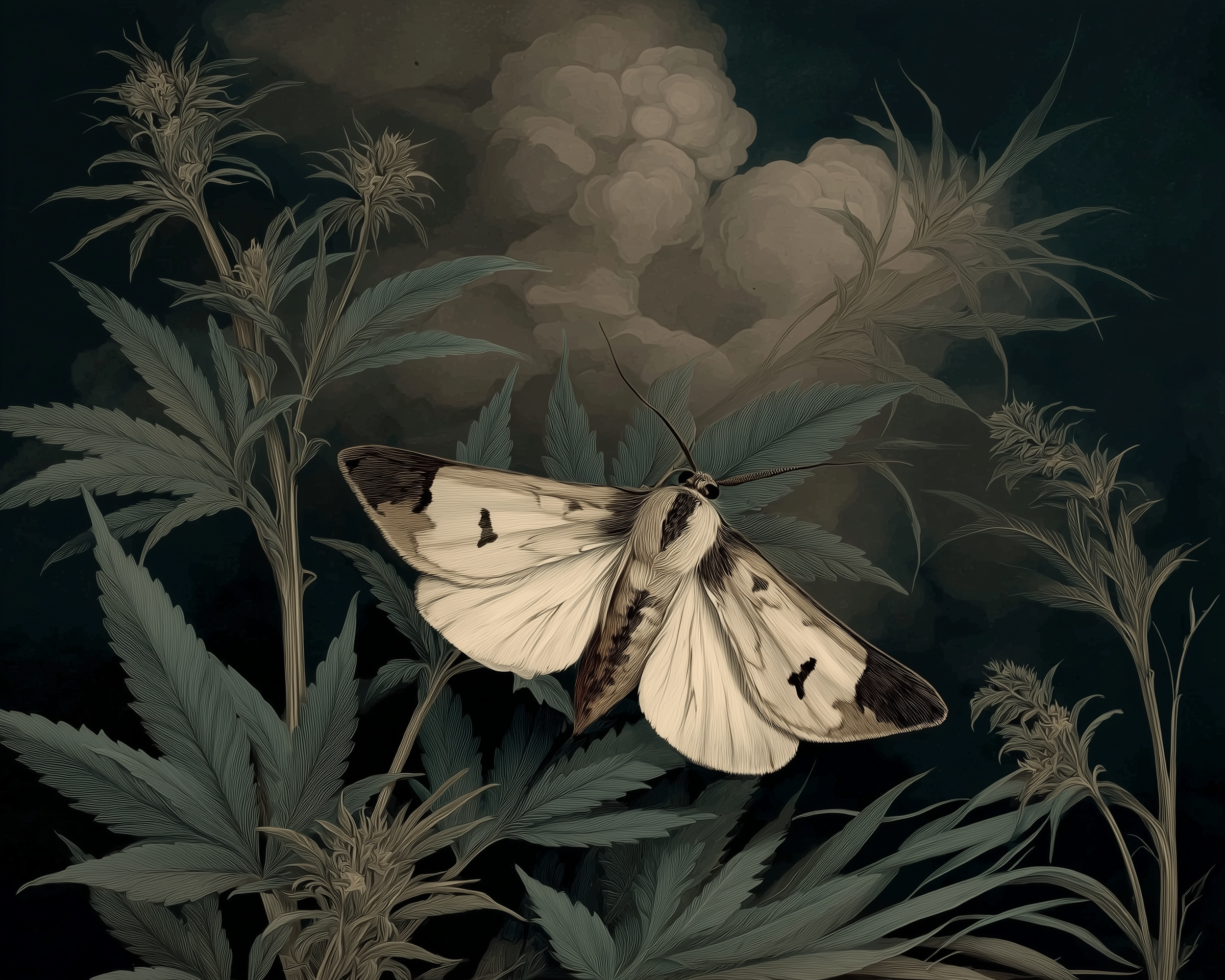 Ethereal Moth - Moth Framed Wall Art for Living Room, Bedroom or Office