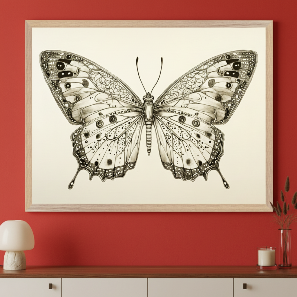 Delicate Wings - Butterfly Framed Wall Art for Living Room, Bedroom or Office