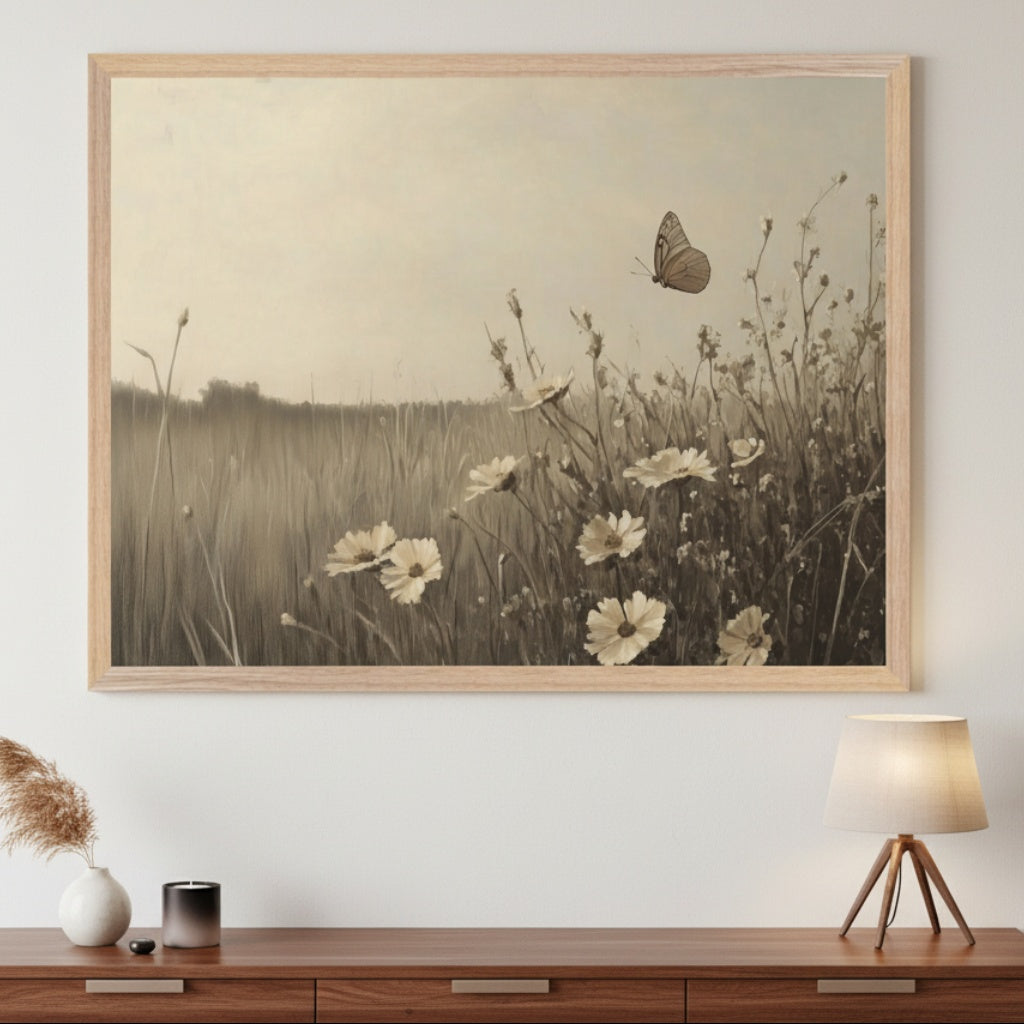 Timeless Serenity - Meadow Framed Wall Art for Living Room, Bedroom or Office