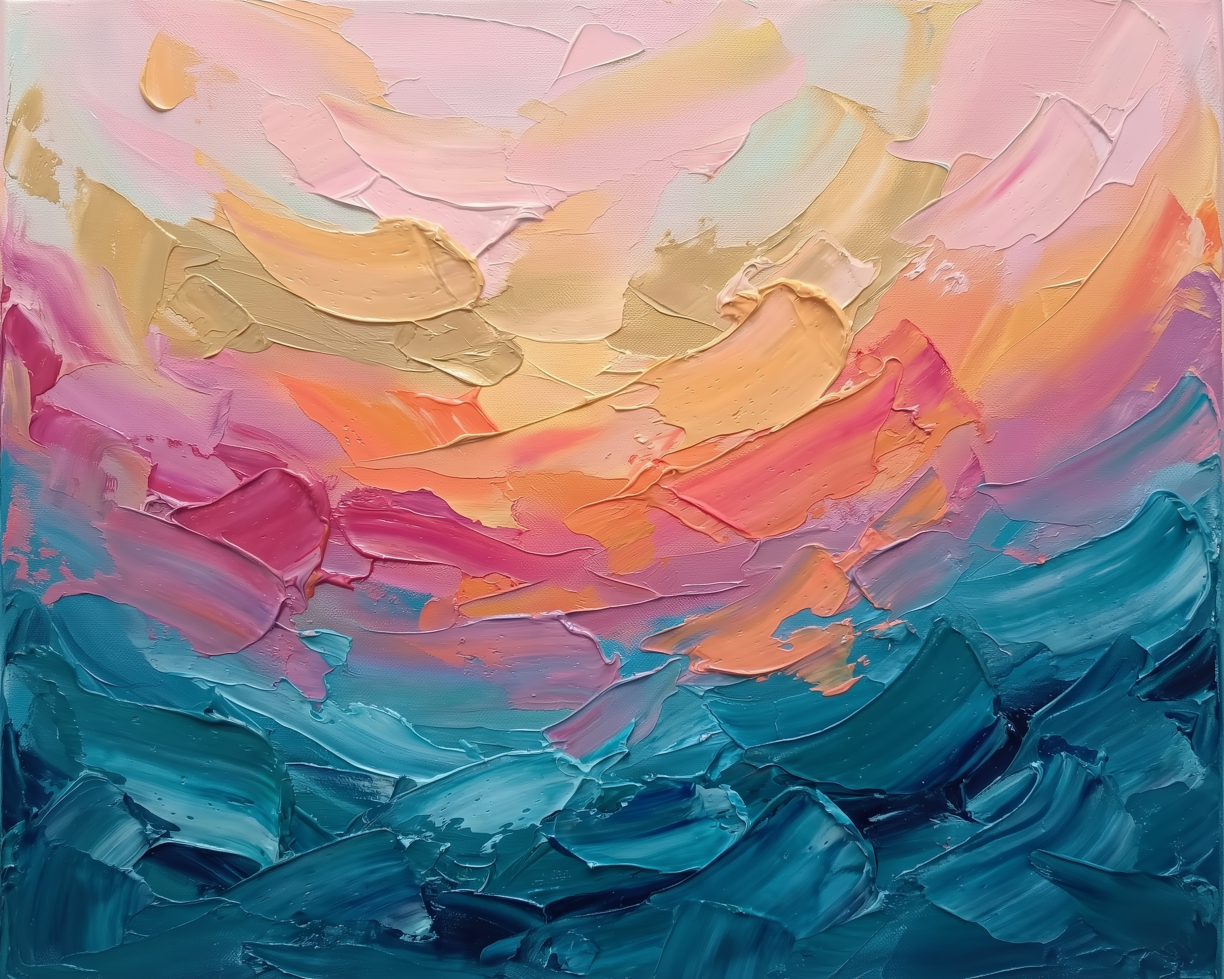 Ocean Blush - Seascape Framed Wall Art for Living Room, Bedroom or Office