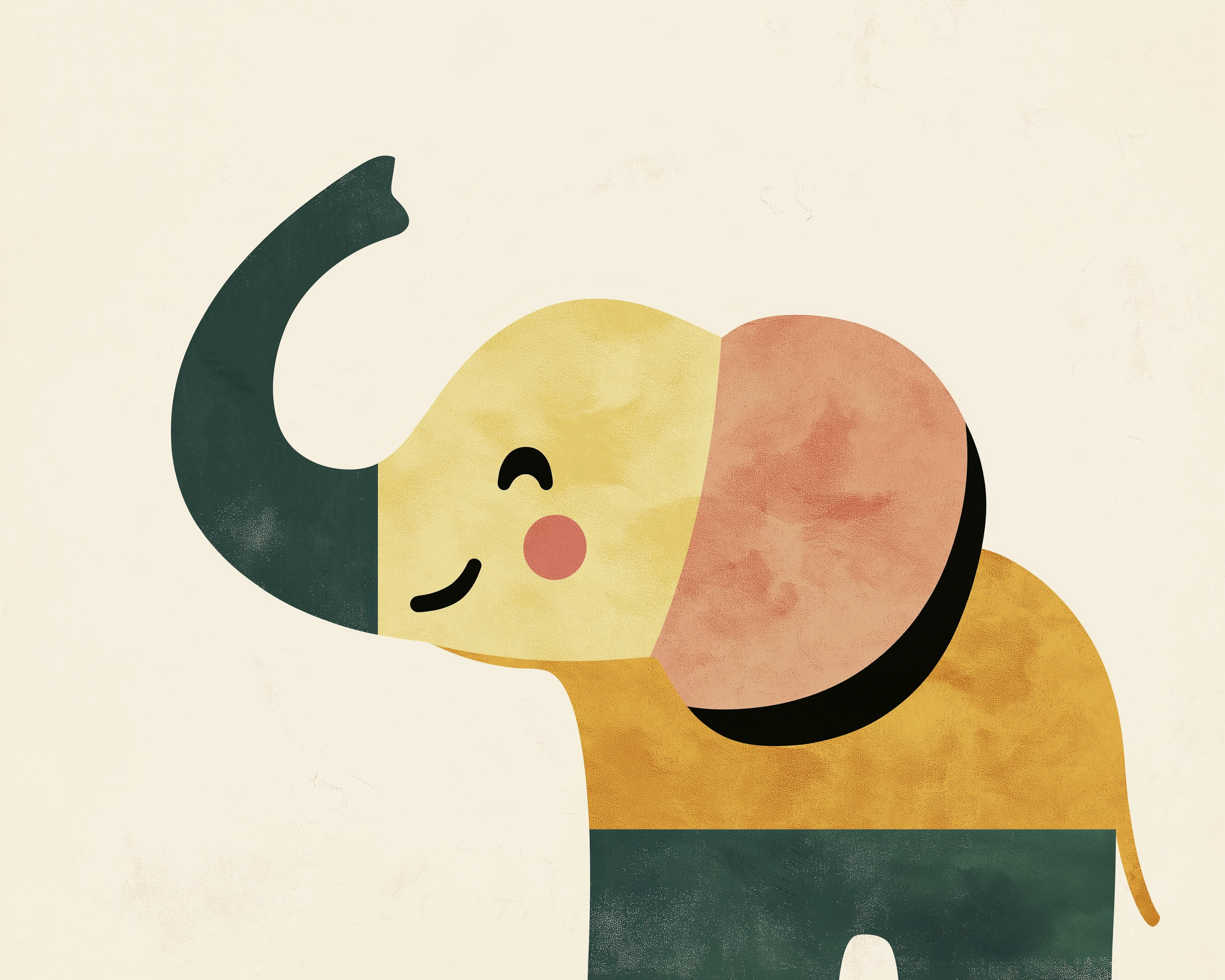 Modern Elephant Wall Art for Nursery, Playroom or Kids Bedrooms - Minimalist Safari Animal Decor - Jolly Jumbo