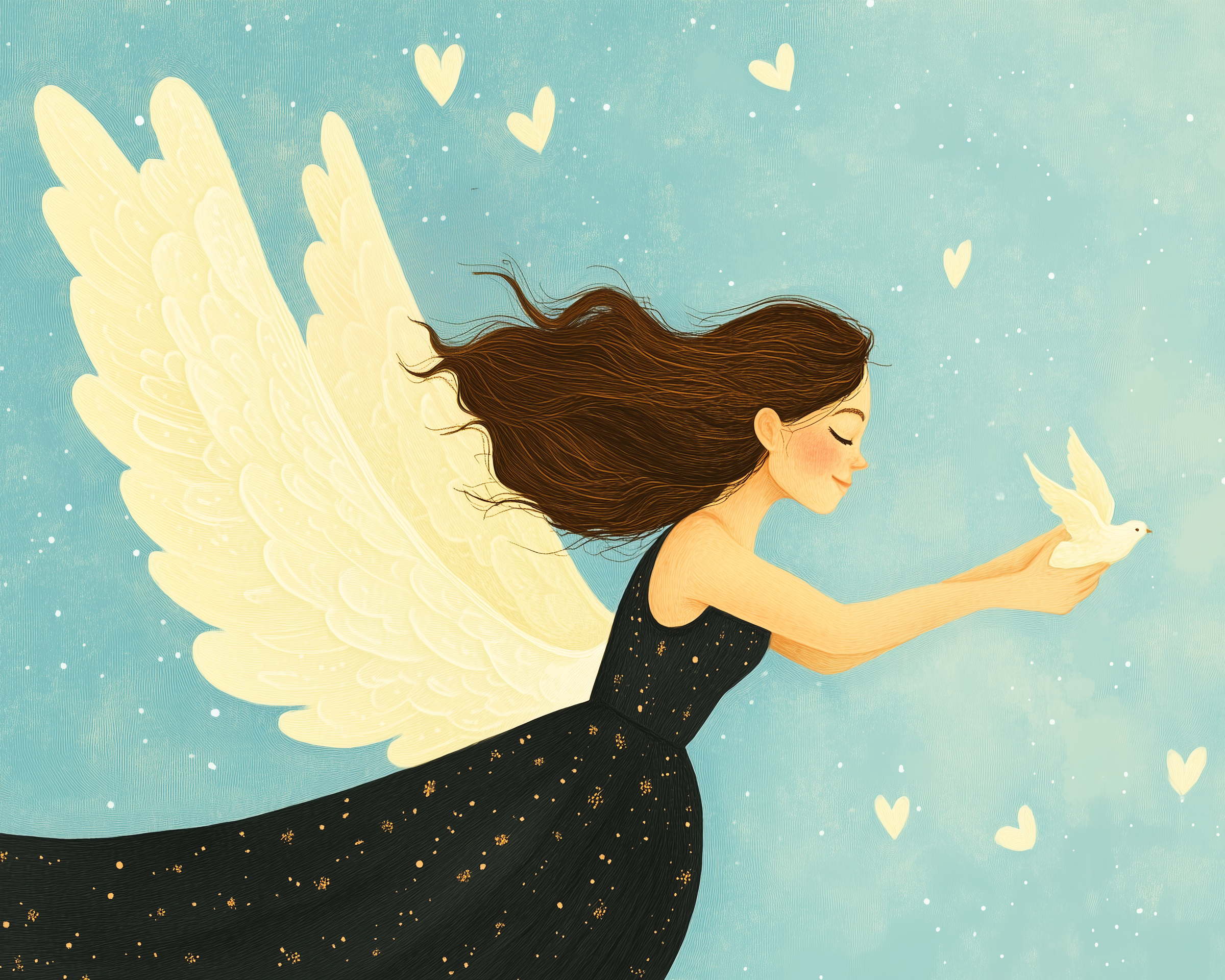 Skybound Spirits Fairy and Bird Wall Art for Nursery, Playroom or Kids Bedrooms - Whimsical Heartfelt Decor - Heart Flutter