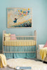 Wildflower Wall Art for Nursery, Playroom or Kids Bedrooms - Girl with Balloons in Floral Meadow - Floating Wishes