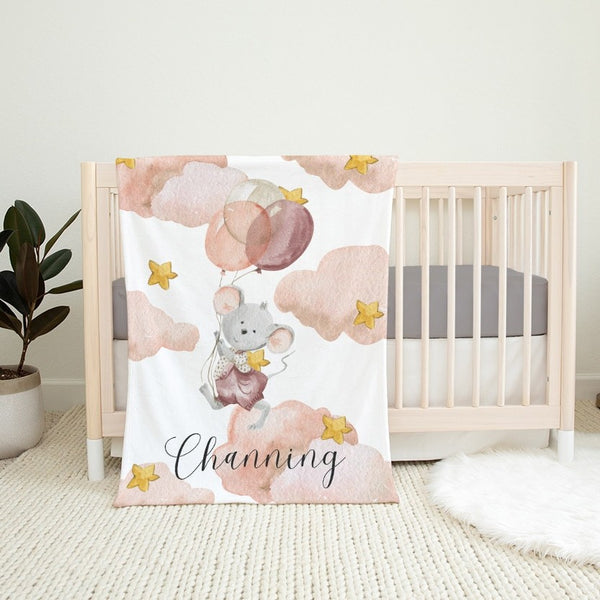 Mouse Personalized Blanket for Babies and Kids