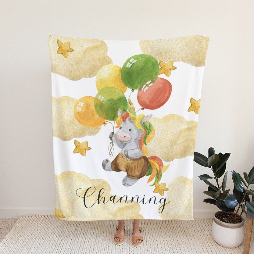 Unicorn Personalized Blanket for Babies and Kids
