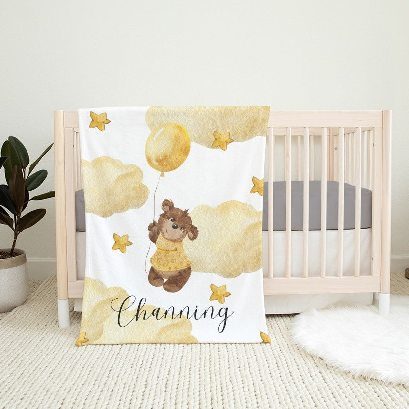 Bear Personalized Blanket for Babies and Kids