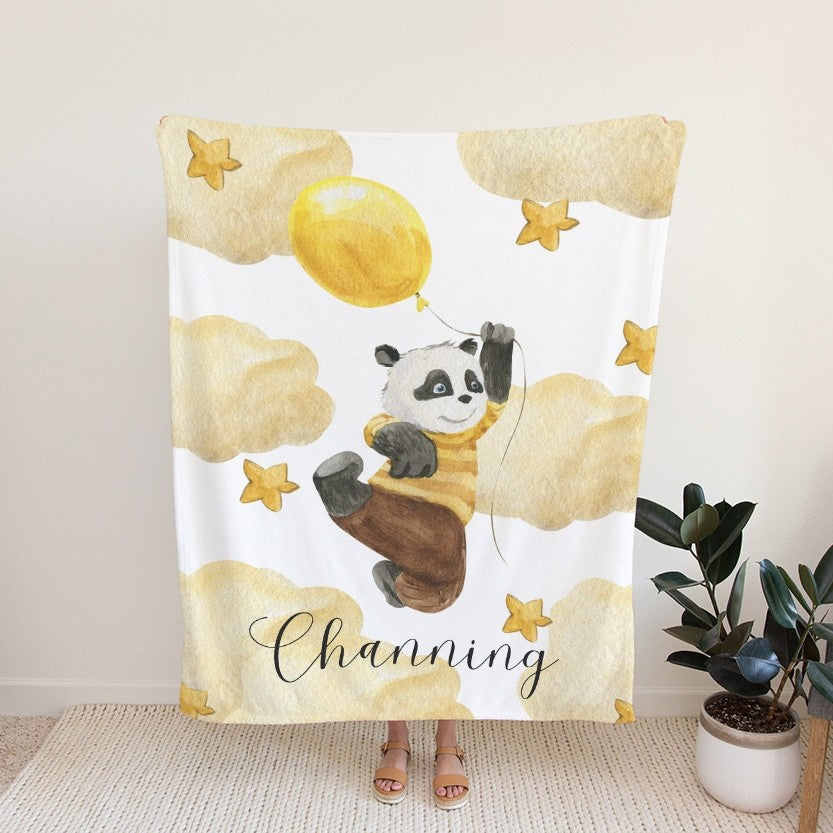 Panda Personalized Blanket for Babies and Kids