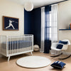 Baseball Player Wall Art for Nursery, Playroom or Kids Bedrooms - Modern Sports Decor in Navy and White - Star Strike