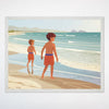 Beach Adventures Wall Art for Nursery, Playroom or Kids Bedrooms - Coastal Scene with Brothers, Ocean Waves & Sandy Shore - Sandy Toes