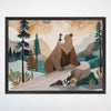 Bear Wall Art for Nursery, Playroom or Kids Bedrooms - Woodland Mountain Adventure Decor - Bear-y Chill