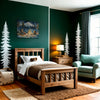 Bear Campfire Wall Art for Nursery, Playroom or Kids Bedrooms - Cozy Mountain Night Scene- Bear Bonfire Bash