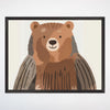 Friendly Bear Wall Art for Nursery, Playroom or Kids Bedrooms - Neutral Woodland Animal Decor - Cuddly Cub